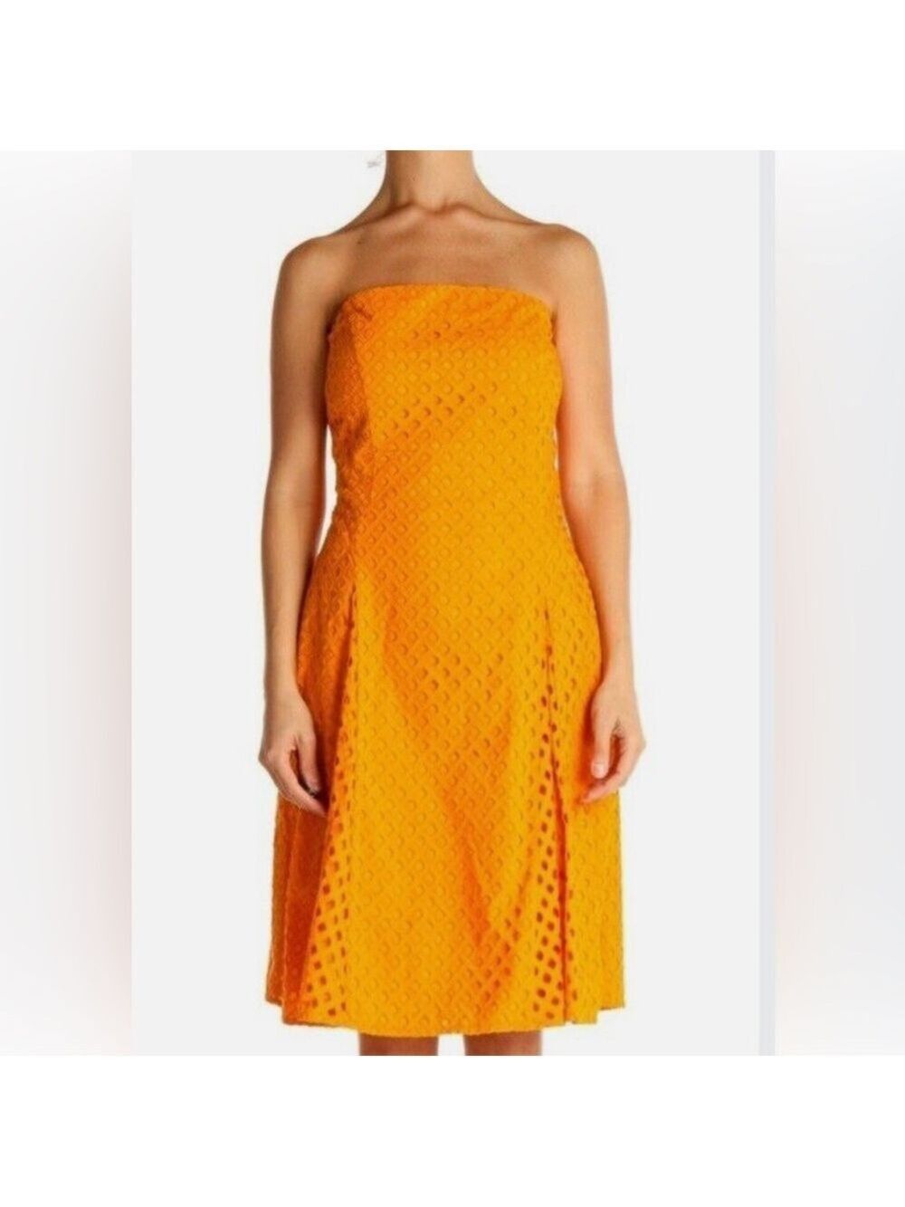 Anthropologie Maeve Lasse Eyelet Strapless Dress Size 8